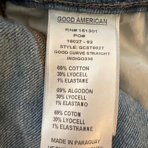 Good American Good Curve High Waist Straight Leg Jeans